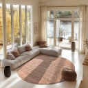 Runde tepper   Farley Natural Cotton Shaggy rosa Størrelse: Ø 240 cm