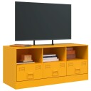  TV-benk sennepsgul 99x39x44 cm stål