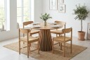 Peyra spisegruppe rund 110 cm eik med 4 Malte spisestoler  