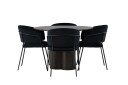 Venture Home Olivia Matgruppe 110 cm Rund med 4 Selma Stoler Sort