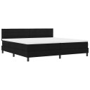  Box Spring Seng med Madrass & LED Svart 200x200 cm Stoff