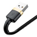 Baseus Cafule 3m USB A til Lightning Kabel, 2A, Gull/Svart