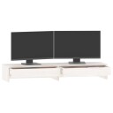 vidaXL Monitorstativ hvit 100x27x15 cm heltre furu