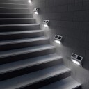 LED solcelledrevet vegglampe rustfritt stål vanntett IP65