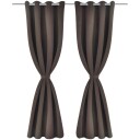 vidaXL Lystette gardiner 2 stk med metallmaljer 135x175 cm brun