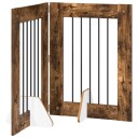 Vidaxl Foldbar Hundegitter Med Stativer 2 Stk. Røkt Eik 120.5 cm
