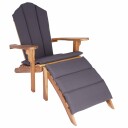 vidaXL Adirondack-stol til hage med fotstøtte Naturlig Massivt Teaktre