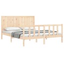 vidaXL Sengeramme med hodegavl 5FT King Size heltre 8720845977962