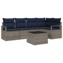 vidaXL Sofa sett 6 pcs Grå polyrotting