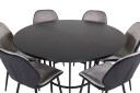 Copenhagen Spisegruppe 140 cm Rund med 6 Emsa Stoler - Sort