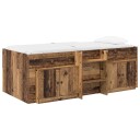 Loft Seng Ramme med Skap 3 pcs Gammelt tre Konstruert tre