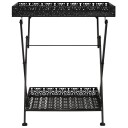 vidaXL Foldbart tebord gammeldags stil metall 58x35x72 cm svart