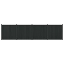 vidaXL Gjerdeplate 4 pcs WPC og Aluminium Svart