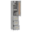 vidaXL Highboard betonggrå 34,5x34x180 cm konstruert tre 8720845496036