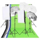 vidaXL Fotostudiosett med lyssett, bakgrunn og reflektor