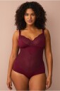 Ellos Plus Collection Shapingbody med blondedetaljer medium støtte Rød