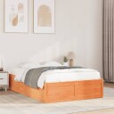  Sengeramme uten madrass brun 135x190 cm heltre furu 8721102672842