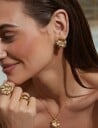 By Jolima Daisy Crystal Ring Gold ONE SIZE 2 cm