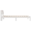  Sengestamme med LED  stripelys med hodegjerde Hvit 80 x 200 cm Furu tre