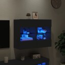 vidaXL Vegghengt TV-benk med LED svart 78,5x30x60,5 cm 8721012256842