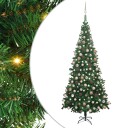 vidaXL Kunstig juletre med LED og kulesett L 240 cm grønn