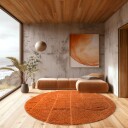 Runde tepper   Cremona Natural Cotton Shaggy oransje Størrelse: Ø 200 cm