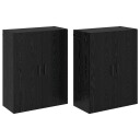  Vegghengte skap Veggmontert 2 pcs Svart eik 69.5 x 34 x 90 cm