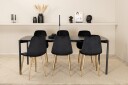 Venture Home Pelle Spisegruppe 190 cm Rektangulær med 6 Polar stoler Sort/Guld
