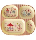 Rice Pink Fun Fair Print Melamine Baby Dinner Sett In Gift Box 4 Pcs