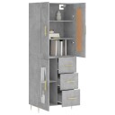 vidaXL Highboard betong grå 69,5x34x180 cm konstruert tre 8720845493554