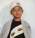 Mini Rodini Ritzratz Patch Knitted Cardigan   Grey   104/110