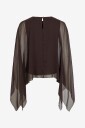 Vila - Bluse Vifalia Uneven Cape O-Neck Top/Ka - Brun