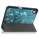 Tri-Fold Series iPad (2022) Smart Folio-etui Hvit blomster