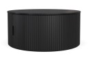 Noira Rundt Sofabord 80 cm med Oppbevaring Ribbet - Svart / Tre