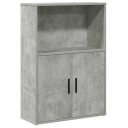 Bokhylle betonggrå 60x24x85 cm konstruert tre