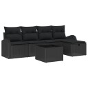 vidaXL Sofa sett 6 stk. Svart polyrotting
