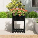 vidaXL Plantekasse med hylle svart 54x54x81 cm heltre furu