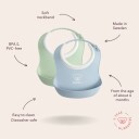 BabyBjörn 2-Pack Smekker i Lysegrønn og Lyseblå med TPE-materiale