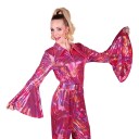 Thetru B.v. Disco Jumpsuit Rosa Fargeskimrende Kostyme XX-Large 3591-4300-0XXL