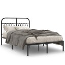  Sengeramme i metall med sengegavl svart 120x200 cm 8721102644870