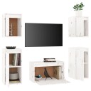 vidaXL TV-benker 5 stk hvit heltre furu