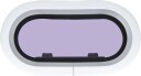 1852 Portlight oval   Sort   175 x 375 mm   197 x 367 mm