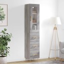 vidaXL Highboard grå sonoma 34,5x34x180 cm konstruert tre 8720845486532