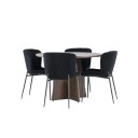 Spisegruppe Venture Home Bootcut Ø110 med 4 stk Modesto Stoler