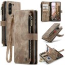 Samsung Galaxy S23 5G Caseme 2-i-1 Multifunksjonell Lommebok-deksel Brun