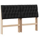  Polstret sengegavl Svart 135 cm Massiv furu
