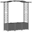 vidaXL Hevet Bed med Trellis og Tak Lysegrå 164 x 40 x 138 cm PP
