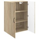 vidaXL Vegghengt skap Sonoma eik 66 x 34,5 x 90 cm Konstruert tre