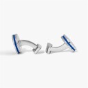 Tateossian Cufflinks Round Silver-Blue