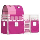  Køyeseng med gardiner rose 80x200 cm heltre furu 8721102690334